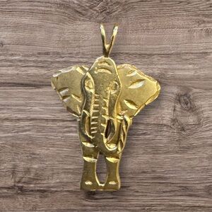 14K Yellow Gold Articulated Elephant Pendant 1.97g